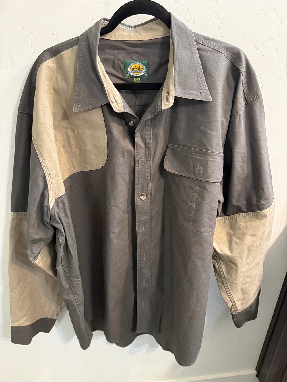 Cabela's Gray and Cream Contrast Work Shirt Jacket